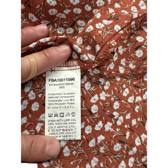 Brown sheer ,Prairie‎ dress w/ white flowers, Bishop Sleeve, Fall ,Thanksgiving - Picture 8 of 9